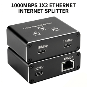 Divisor Gigabit Ethernet GC RJ45 a Doble Tipo-C |   Adaptador <span class=keywords><strong>de</strong></span> Red Simultáneo <span class=keywords><strong>de</strong></span> 1000 Mbps |   Hub USB-C para Portátiles - Product Image 1