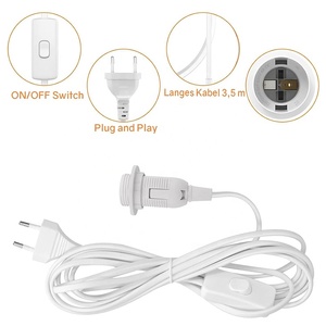 Kit de luminaires de table et de sol E27 E14 avec câble en <span class=keywords><strong>tissu</strong></span>, prise européenne, cordon d'alimentation européen, douille d'ampoule, lampe suspendue tressée - Product Image 6