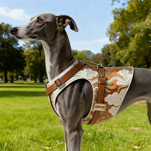 <span class=keywords><strong>Harness</strong></span> Taktis Kulit Mewah Kustom OEM, <span class=keywords><strong>Harness</strong></span> Anjing Besar Nyaman Tanpa Tarik - Product Image 3