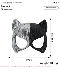 <span class=keywords><strong>Masque</strong></span> de cosplay de chat en strass, <span class=keywords><strong>masque</strong></span> facial, oreilles de chat scintillantes, accessoires de fête de carnaval, <span class=keywords><strong>masque</strong></span> de femme chat, <span class=keywords><strong>masque</strong></span> de Mardi Gras - Product Image 3