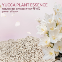 Litière pour chat AFP Yucca Enhanced Natural Tofu & Cassava, forte agglomération, faible dispersion, parfum de fleurs blanches - 2,5 kg/5,5 lb