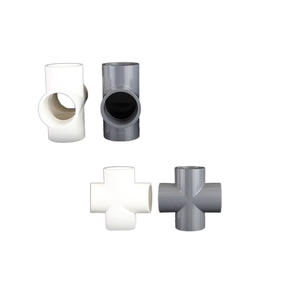 Connecteur <span class=keywords><strong>PVC</strong></span> blanc personnalisé à 4 voies - Raccord de tuyau à diamètre égal pour l'aquaculture, coude et té en <span class=keywords><strong>PVC</strong></span> - Product Image 5