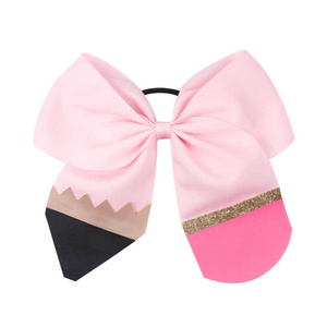 Vente chaude 5 pouces <span class=keywords><strong>JOJO</strong></span> ruban nœud papillon cheveux cravates gros arcs cheveux corde pour bandeau pour enfants - Product Image 1