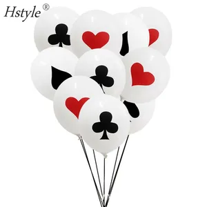 12 Inch Casino Card Night Latex Balloons 50 Pack Poker Balloons Casino Party Balloons Poker Birthday Decorations SET913