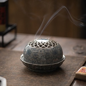 MSH Brûleur d'encens en <span class=keywords><strong>porcelaine</strong></span> bleu et blanc Brûleur d'encens en argile <span class=keywords><strong>de</strong></span> poterie ancienne - Product Image 2
