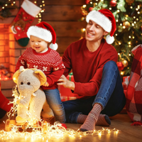 Chapeau de Père Noël en tissu peluche doux pour adultes et enfants, multicolore, costume de fête de Noël, décoration de maison, célébration familiale de Noël