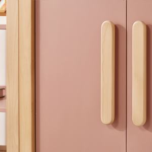 Boori setelan lemari pakaian anak portabel, lemari pakaian kayu 2 pintu, desain lemari pakaian anak kamar tidur bayi dengan 2 laci - Product Image 4