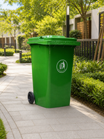 Poubelle en plastique de 240 L, grande poubelle extérieure, bac à déchets, conteneur à ordures, poubelle pour le recyclage industriel et commercial