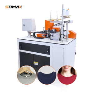 Máquina de Coser Automática SOMAX SM-01AT de Alta Velocidad para Colocar Cuellos de Canalé, Máquina de Coser para Colocar Cuellos Redondos, Buen Precio - Product Image 1