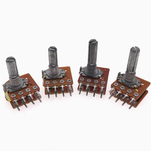 Potenciómetro Doble <span class=keywords><strong>WFH</strong></span>/OLT Ajustable B10K/B50K/B100K con Mango Redondo Tipo Flor de Ciruelo, Longitud 15mm/20mm/25mm - Product Image 1