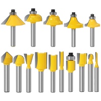 Juego de brocas de enrutador de 1/4 pulgadas, cortador de fresado recto para brocas de madera, corte de carburo de tungsteno para carpintería, 15uds.