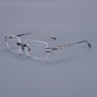 Monturas Ópticas de Titanio Premium sin Aro, Ligeras, Rectangulares, Diseño Minimalista, Lentes de Resina, Unisex, OEM, ODM, Logotipo Personalizado