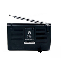 Radio Multi-band portabel FM/SW, Radio sensitivitas tinggi bertenaga baterai seluler Mini dengan jam Alarm