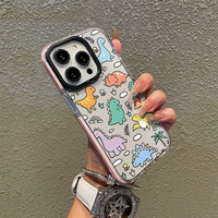 Explosions transfrontalières mignon dinosaure pour animaux de compagnie 13 11 Pro Max dessin animé étui de téléphone portable en TPU pour iPhone 16 nouveau comprend le téléphone