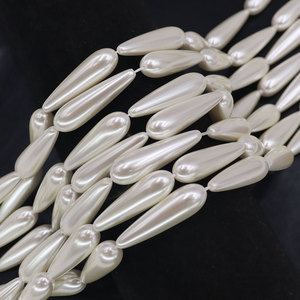 Perlas de Cristal de Vidrio en Forma de Gota de 8*30mm, Color Crema, Personalizables en Color y Tamaño, para <span class=keywords><strong>la</strong></span> Elaboración de Vestidos de Novia y Pendientes - Product Image 4