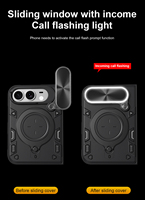 Accessoires de téléphone Saiboro avec béquille magnétique pour iPhone Duo, support de caméra coulissant, protection, coque de téléphone portable pour iPhone 18 Duo