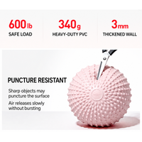 Ballon de yoga Macyo avec picots de massage, antidérapant, texturé, pour Pilates, pour femmes, entraînement de fitness à domicile, équilibre et renforcement du tronc