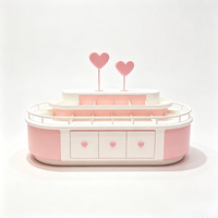 Support d'affichage LED en bois rose élégant : idéal pour les boutiques de cadeaux haut de gamme, les boutiques et les bijouteries.
