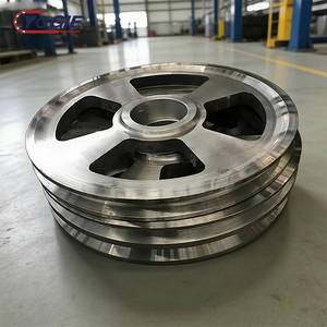 Polea de acero forjado de gran diámetro para uso industrial pesado, polea de volante para maquinaria de minería - Product Image 2