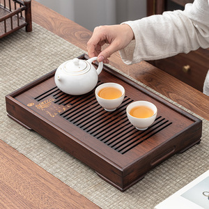 Bamboo <b>Tea</b> Tray Square With Drain For Kung Fu <b>Tea</b> <b>Set</b> Afternoon <b>Tea</b> Use - Product Image 3