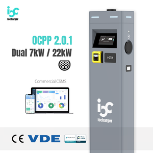 Station de <span class=keywords><strong>recharge</strong></span> pour véhicules électriques commerciaux avec logo personnalisé Pistolets doubles triphasés Chargeur de 44kW Terminal de point de vente Nayax Payter - Product Image 1
