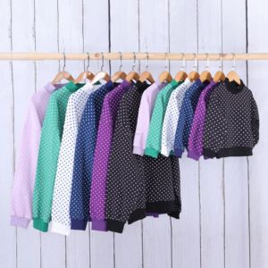 Sudadera con cuello simulado y manga larga para niños y niñas, diseño de lunares, para uso diario en otoño e invierno - Product Image 3
