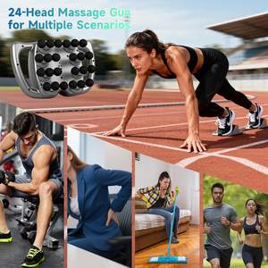Pistolet de massage à percussion portable à 24 têtes, best-seller <span class=keywords><strong>Amazon</strong></span>, silencieux, rechargeable, pour le corps - Product Image 3