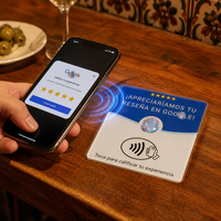 Carte NFC espagnole de revue, format Tap Card, pour Espagne, Mexique, Amérique latine, avec plaque bleu roi, puce NTAG213, étanche, réinscriptible, pour l'étiquetage de qualité, vente en gros
