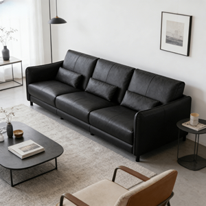 Nuevo Sofá Cama Reclinable Eléctrico de Tres <span class=keywords><strong>Plazas</strong></span>, Estilo Minimalista Francés, en Cuero Genuino, con Esponja, para Relajarse en la Sala de Estar - Product Image 4