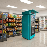 Distributeur automatique de bouteilles d'eau pure, froide, alcaline, pétillante et de source, avec paiement par carte et code QR