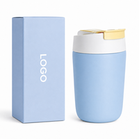 Mug à café noir premium 360 ml avec couvercle double usage, tasse réutilisable pour collections de cadeaux d'entreprise
