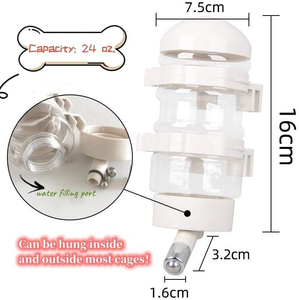 Bottiglia d'Acqua <span class=keywords><strong>per</strong></span> Animali Domestici <span class=keywords><strong>da</strong></span> 400ML con Ricarica Automatica a Gravità, Dispenser Trasparente Antigoccia con Beccuccio in Acciaio Inox - Product Image 2