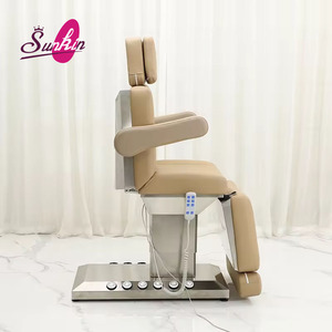 Lit de salon de beauté électrique en vente, avec commande au pied intégrée et châssis argenté, réglable pour une utilisation en <span class=keywords><strong>spa</strong></span> et en salon - Product Image 5