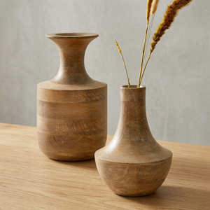 Mango Wood Decorative Handmade Flower Vase , Table Top Centerpieces - Product Image 2