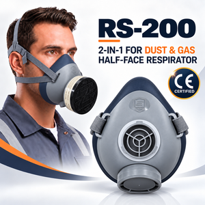 Reusable Half Face Respirator Mask with Filters 2818 Food-Grade Silicone Dust Mask for Painting, Cleaning, Sanding, <b>Wood</b> working - Product Image 1