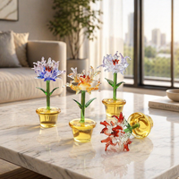 Ornements en verre simples en forme de cactus, petits ornements pour le salon, la maison, la voiture, les plantes, ornements décoratifs en verre mignons