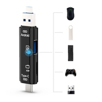 Lector de tarjetas OTG 5 EN 1 Micro USB Tipo C Lector de tarjetas de memoria para computadora Smartphone