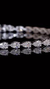 Bracelet tennis en diamant de culture Pear Lab-Grown, style East-West, durable, faible MOQ, élégant, en argent sterling 925 - Product Image 3