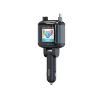 Émetteur FM pour voiture avec écran TFT de 1,77 pouces, câble rétractable, kit voiture, tension en temps réel, QC3.0, lecteur de musique, chargeur de voiture