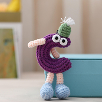 Pendentif de sac en peluche au crochet avec nom en alphabet, fait main, tricoté, créatif, ornement anglais, décoration de sac cadeau DIY