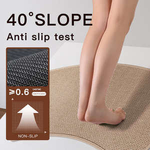 Alfombra de Baño Rectangular de Fibra de Poliéster Absorbente Antideslizante Impermeable Diseño Minimalista Color Sólido para Baño - Product Image 5