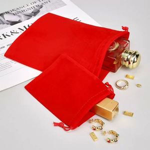 Bolsa de terciopelo con cierre a presión para joyas, monedero grueso de doble cara con botón a presión, bolsa con solapa para anillos, venta transfronteriza - Product Image 4