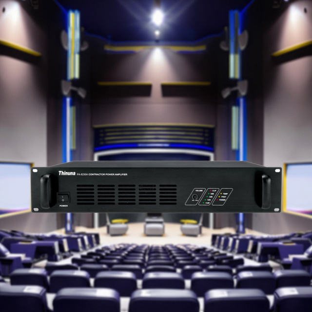 Thinuna PA-6230A PA System 300W Rack Amp100V/70V Constant Voltage Output Emergency Priority Input Amplifier for Background Music