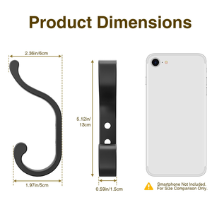 Móc áo treo tường để treo, móc ba lô nặng cho tường, giữ đến 30 LBS, móc treo lớn - Product Image 2