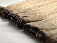 Fournisseur fiable de mèches de cheveux blonds, double trame, cuticules alignées, intactes, cheveux humains vierges russes Remy, tissage de cheveux raides