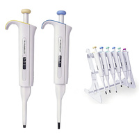 Pipetas de Volumen Ajustable de un Solo Canal de Plástico Qpette de Alta Calidad, 1000-10000L, Pantalla Táctil LCD, Multicolor, para Uso en Laboratorio