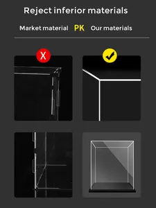 Caja de exhibición de acrílico Estantes de supermercado Espejo Encimera Cubo Figura DE ACCIÓN coleccionable Estatua en miniatura Protección contra el polvo
