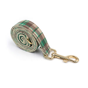 Productos de tendencia ecológicos 2025 recién llegados Correa y <span class=keywords><strong>collar</strong></span> de perro de lujo <span class=keywords><strong>collar</strong></span> de mascota a cuadros verde y marrón pajarita de perro de algodón - Product Image 6