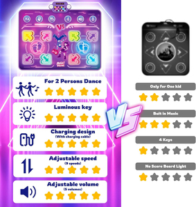 Tapis de danse amélioré pour 2 joueurs, jouets pour enfants, tapis de <span class=keywords><strong>jeu</strong></span> lumineux à 8 boutons avec jeux musicaux électroniques Bluetooth - Product Image 6