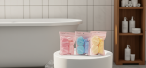 Set di spugne Yu Siyu, spugne ovali esfolianti per adulti in sacchetto OPP, stile semplice - Product Image 2